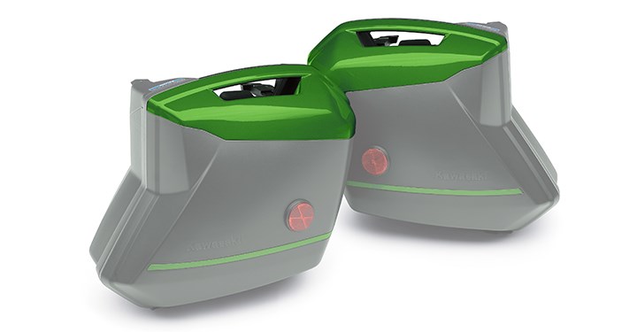 KQR 28 Litre Hard Saddlebag Colour Panel Set, Emerald Blazed Green detail photo 1