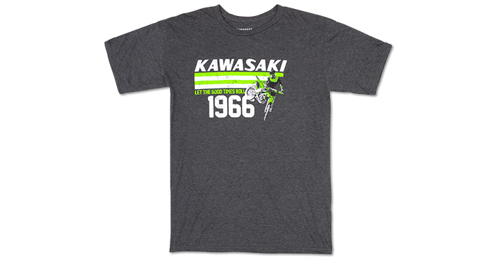 Kawasaki 3 Green Lines Logo T-Shirt - Men's Apparel