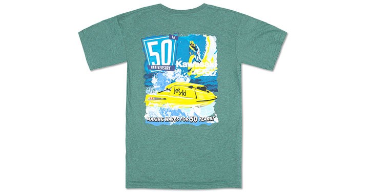 Kawasaki Jet Ski 50th Anniversary Stand-Up T-shirt detail photo 2