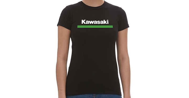 Tee-Shirt Kawasaki à logo 3 lignes verte detail photo 1