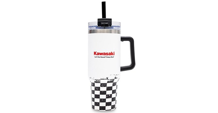 Kawasaki Checkered Stainless Steel Tumbler, 40 oz detail photo 1