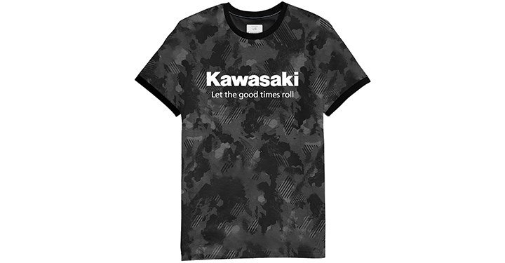 Kawasaki Let the Good Times Roll Camo Ringer T-Shirt detail photo 1
