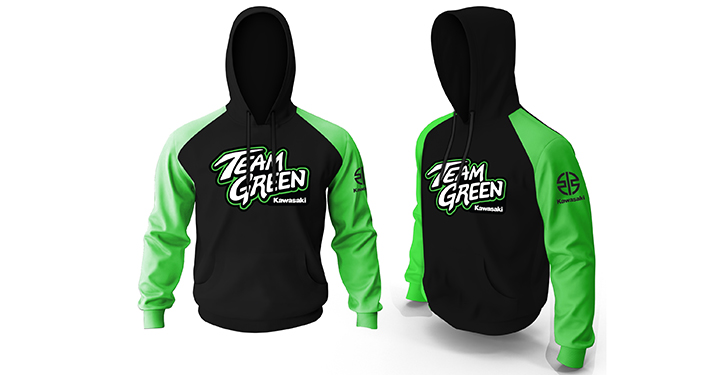 Kawasaki Team Green Hooded Sweatshirt - Men's Apparel