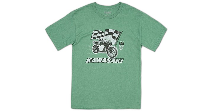 T-SHIRT À CARREAUX KAWASAKI HERITAGE 1973 H2R detail photo 1