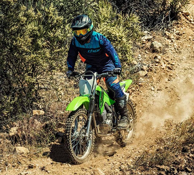 Image of 2021 KLX140R F in action