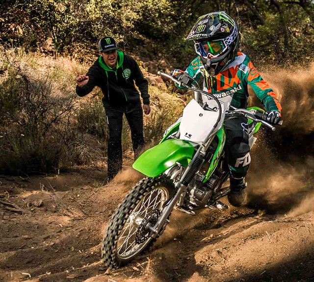 Image of 2022 KLX140R L in action