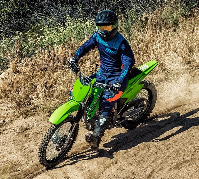 Image of 2024 KLX140R F in action