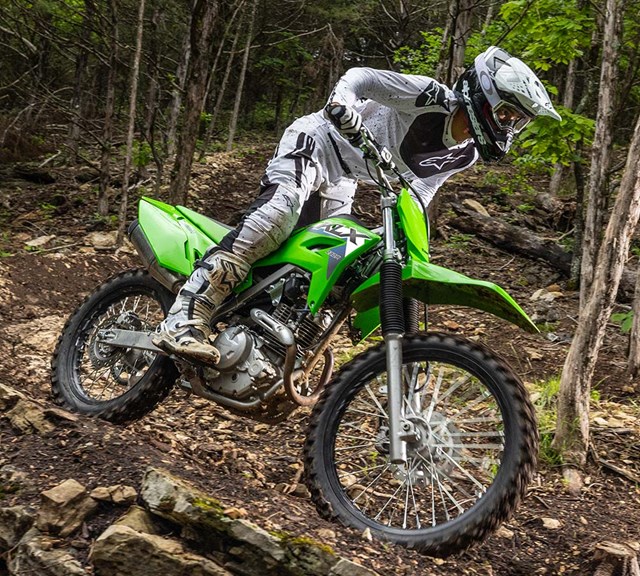 Image of 2026 KLX230R in action