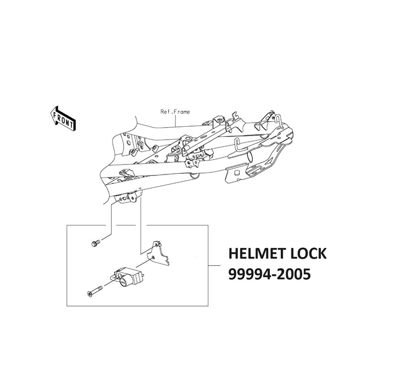 One-Key System Helmet Lock (Ninja 500 & Z500) detail photo 2