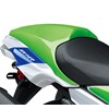 PILLION SEAT COVER,WHITE+GRN photo thumbnail 1