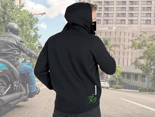 Person wearing Kawasaki Apparel