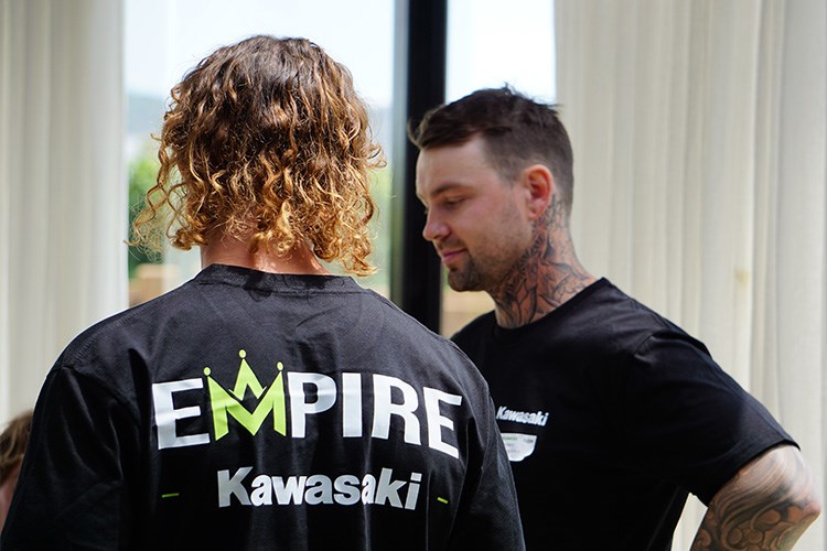 Jai with Tyson Cherry, Empire Kawasaki team owner