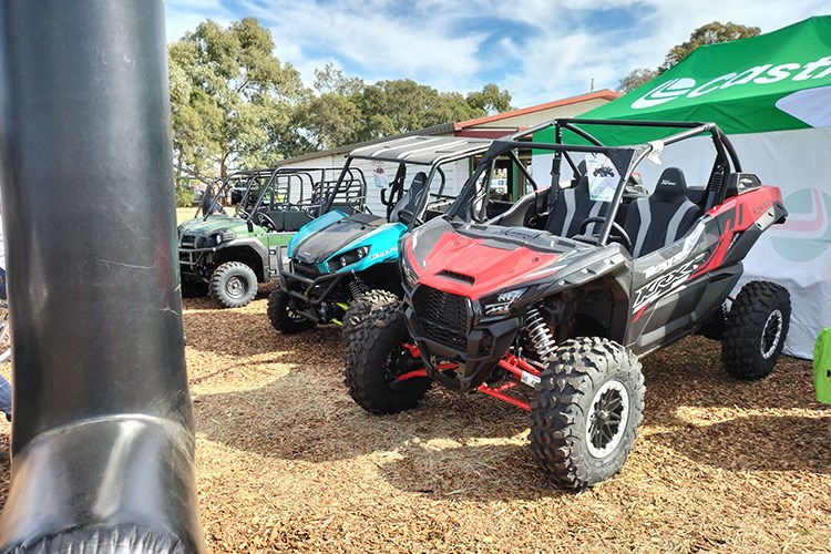 Equipped with 31-inch tyres on beadlock wheels, the KRX 1000 is a serious machine