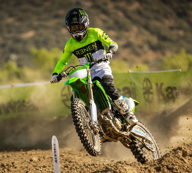 Image of 2024 KX250 50TH ANNIVERSARY EDITION in action