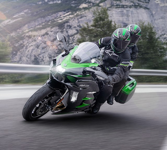 Image of 2024 NINJA H2 SX SE in action