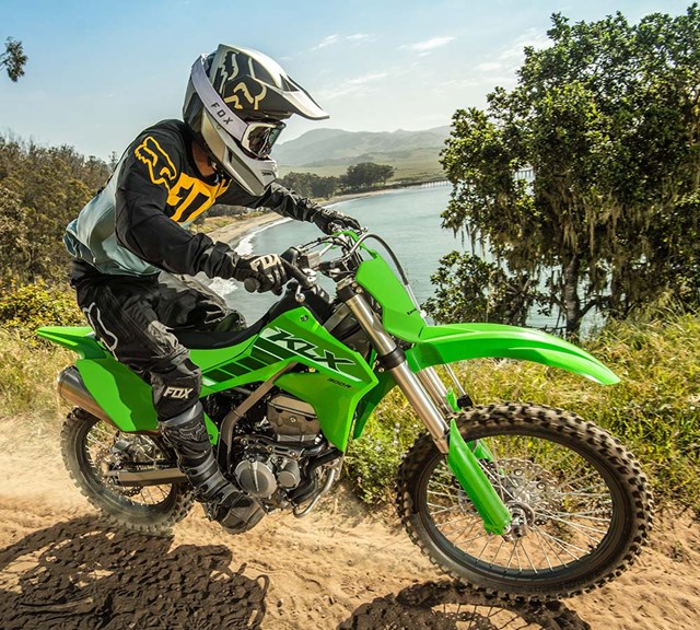 Image of 2025 KLX300R in action