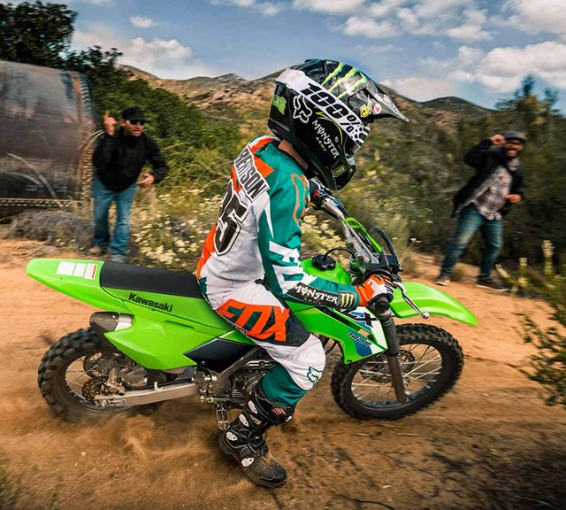 Image of 2026 KLX140R  in action