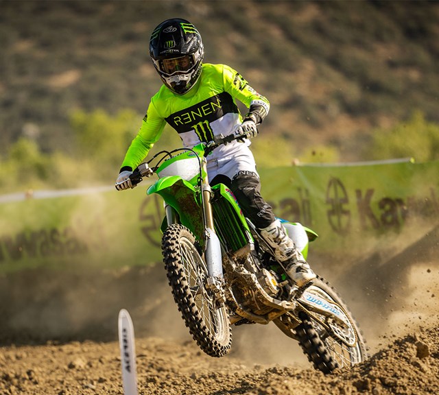 Image of 2024 2024 KX250 50TH ANNIVERSARY EDITION in action