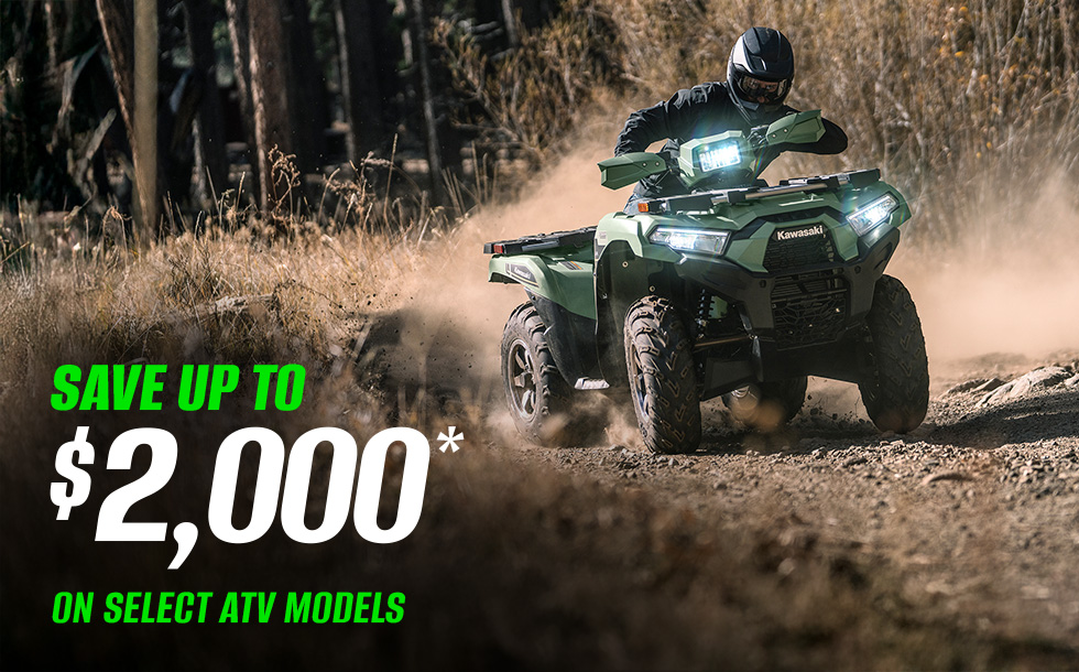 Save up to $2,000 on select ATV models, valid through June 30, 2026.