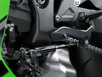 Close up of Kawasaki Quick Shifter on motorcycle