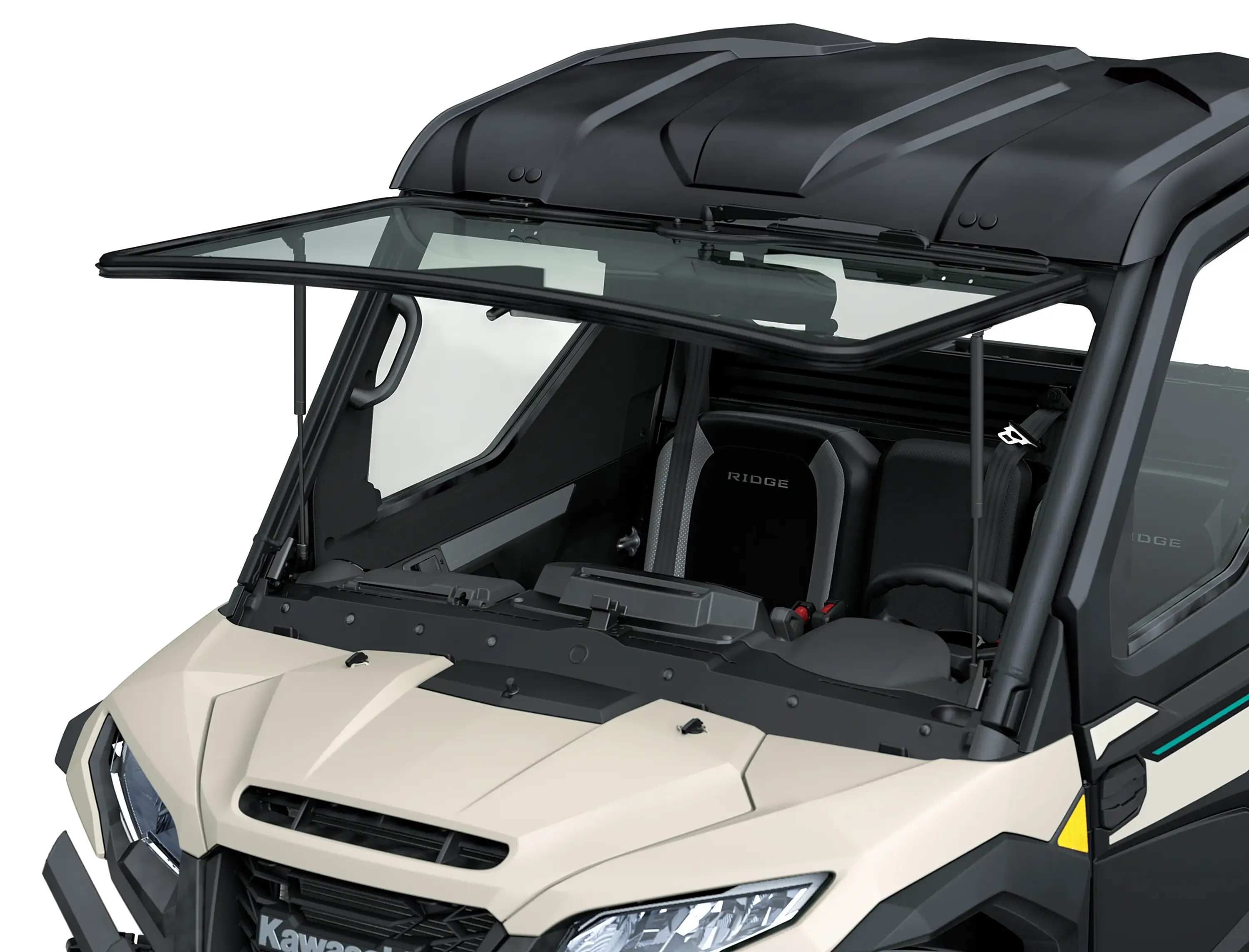 Flip-up windshield of side x side.