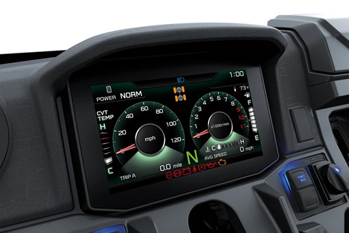Close-up on a side x side infotainment screen. opens in a new window