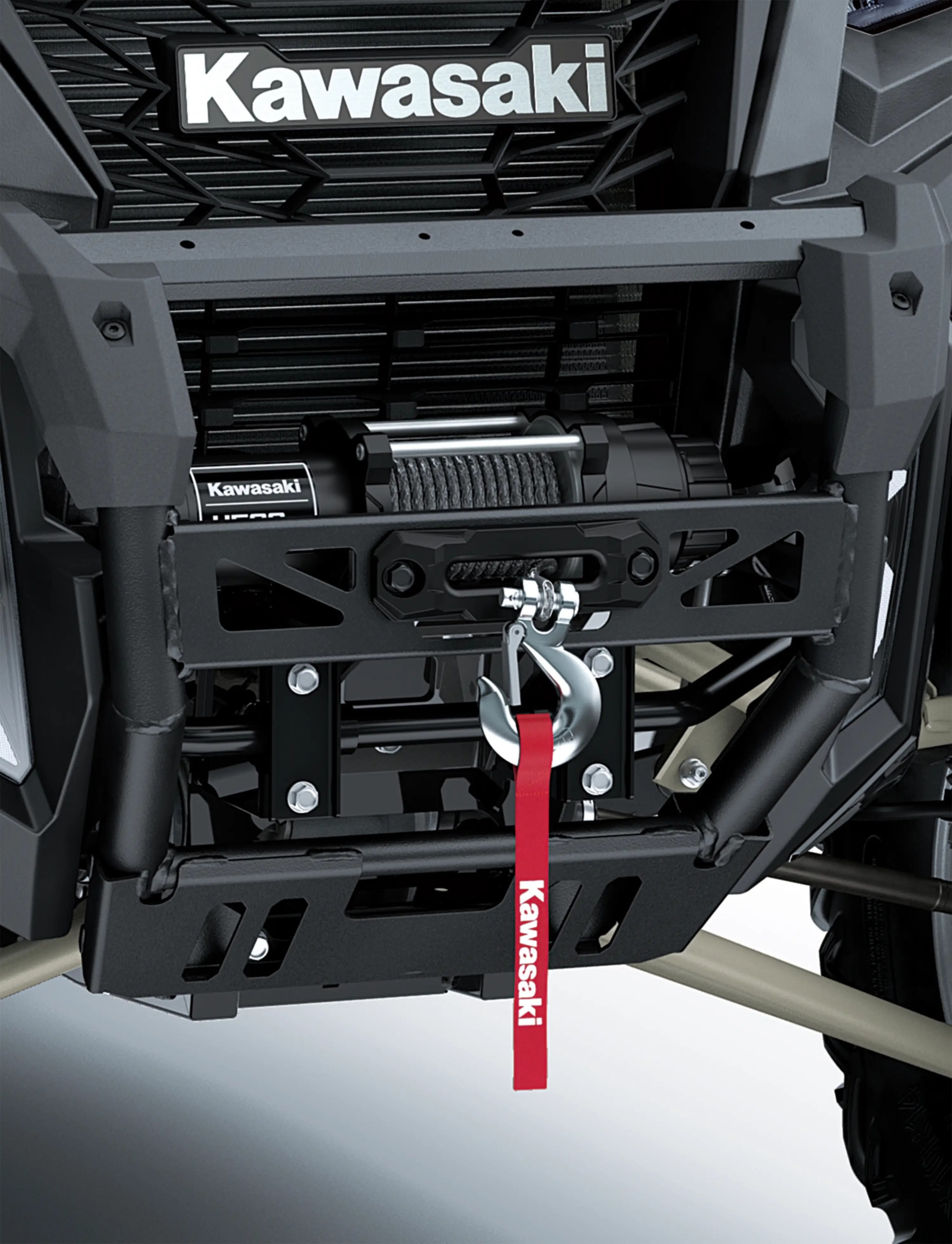 Winch of a side x side detail.