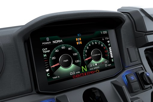 Close-up on a side x side infotainment screen. opens in a new window
