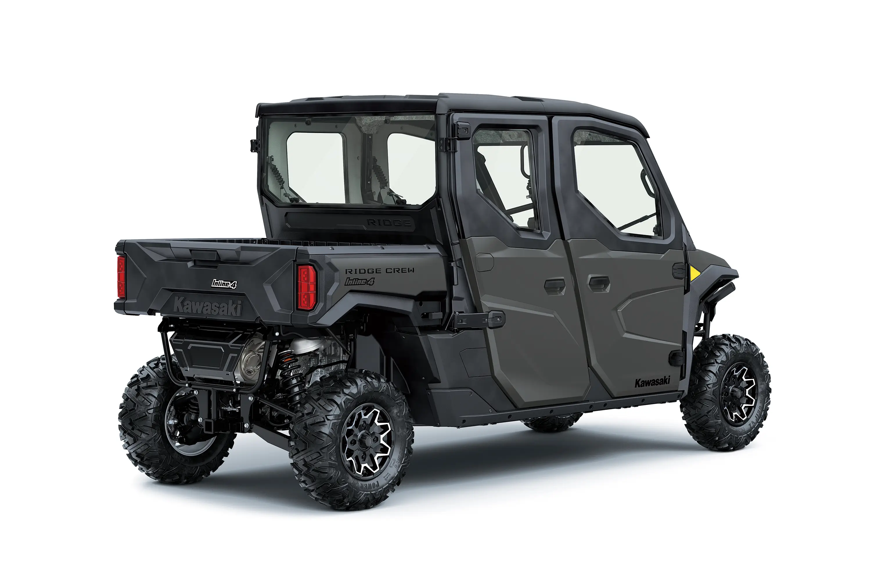 Three-quarter rear angle of a side x side staged in a white studio background.