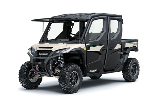 Three-quarter front angle of a white side x side with a flip-up windshield staged in a white studio background. opens in a new window