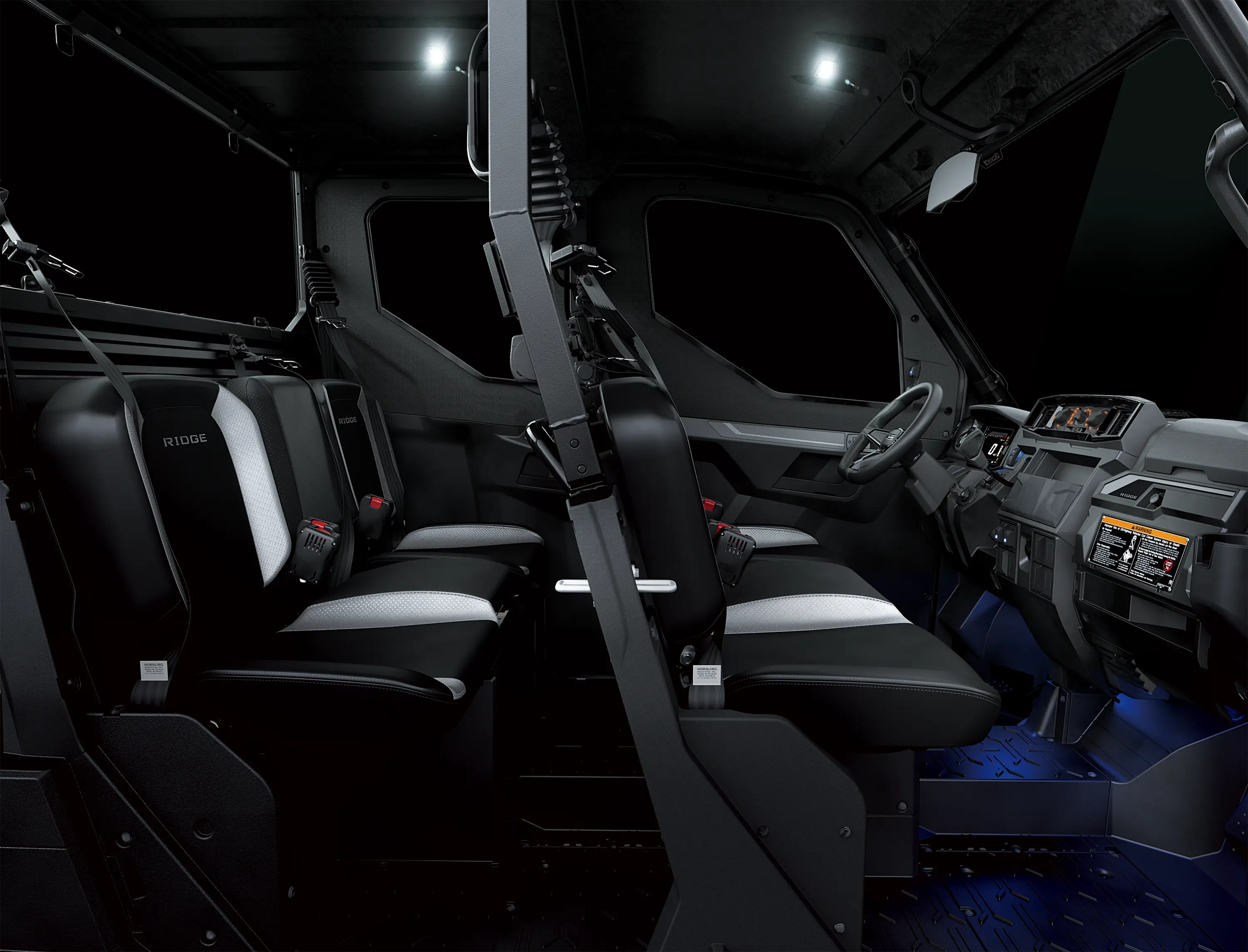 Side view of side x side interior.