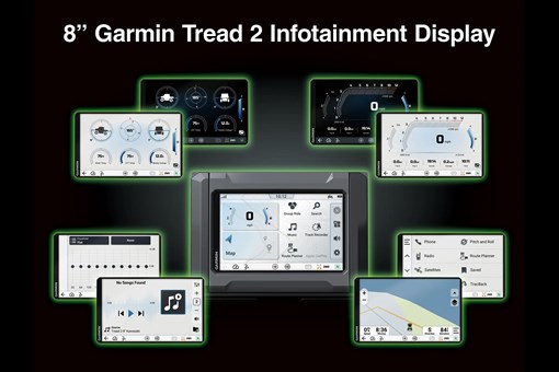 Graphic treatment of a side x side Garmin screens. opens in a new window