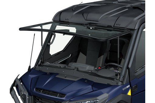 Flip-up windshield on a side x side. opens in a new window
