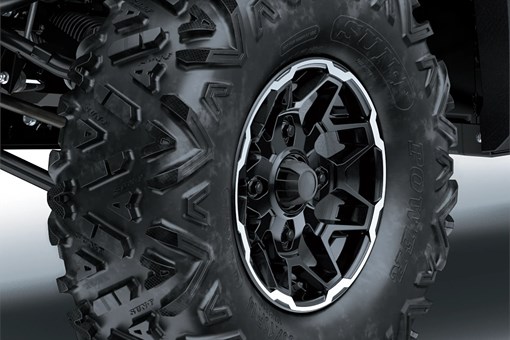 Close-up of side x side tire. opens in a new window