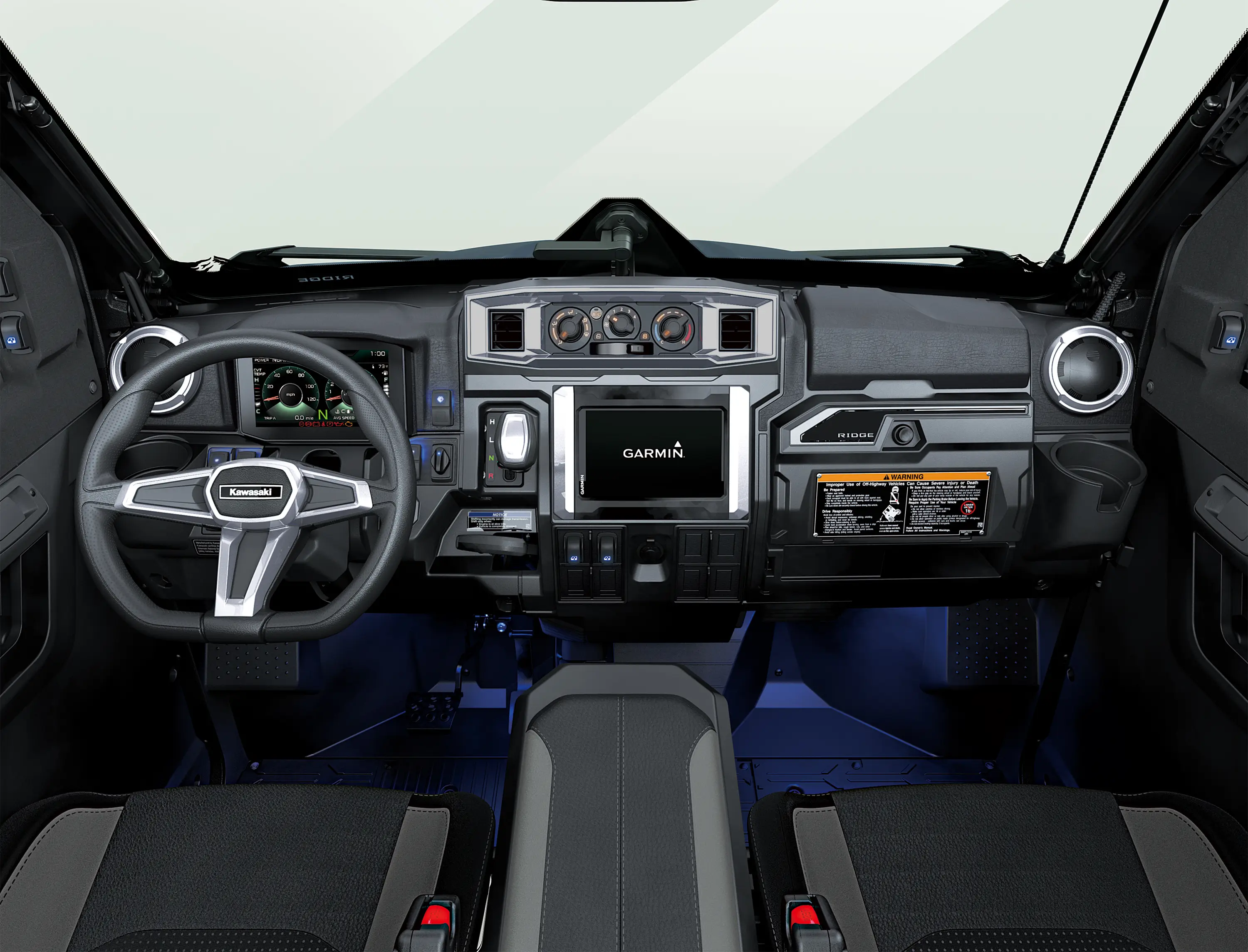 Side x side front interior view.