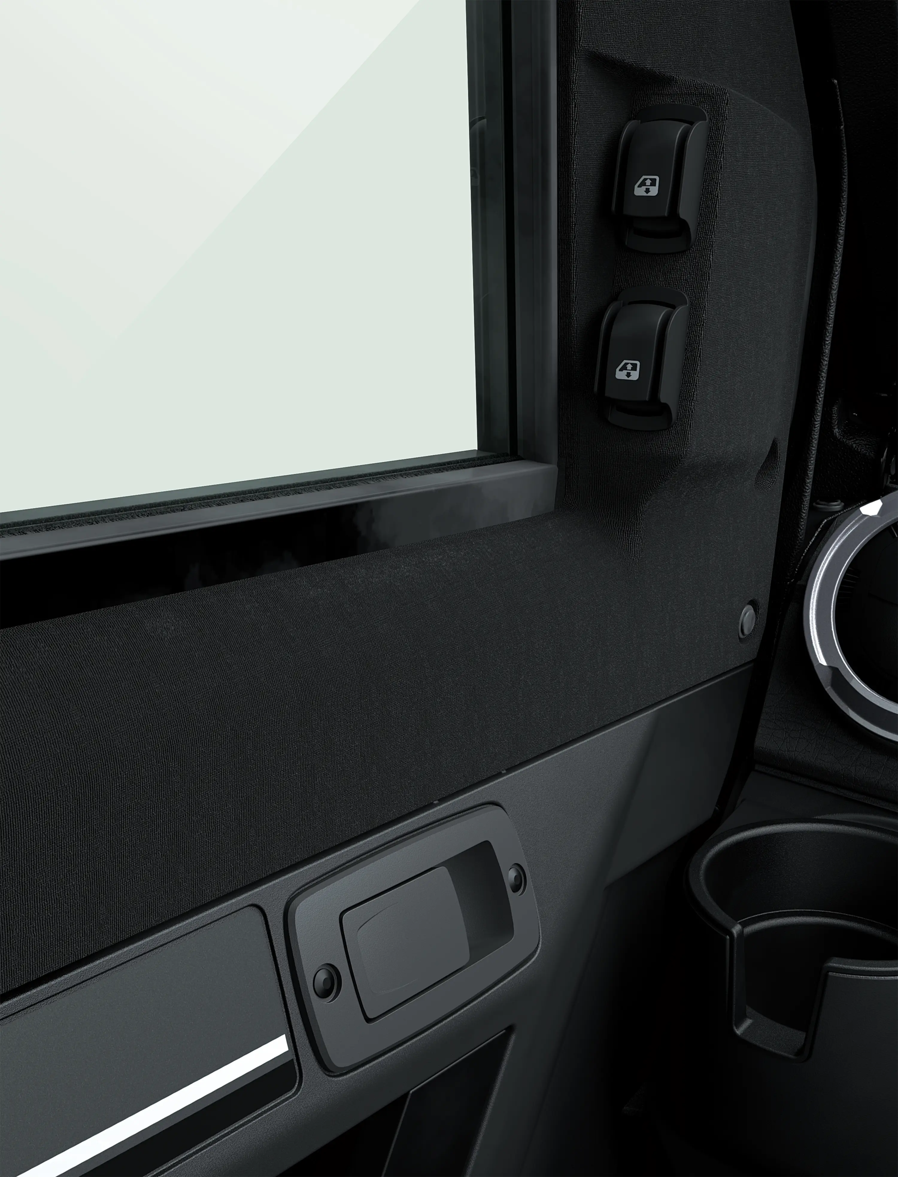 Interior window of a side x side.