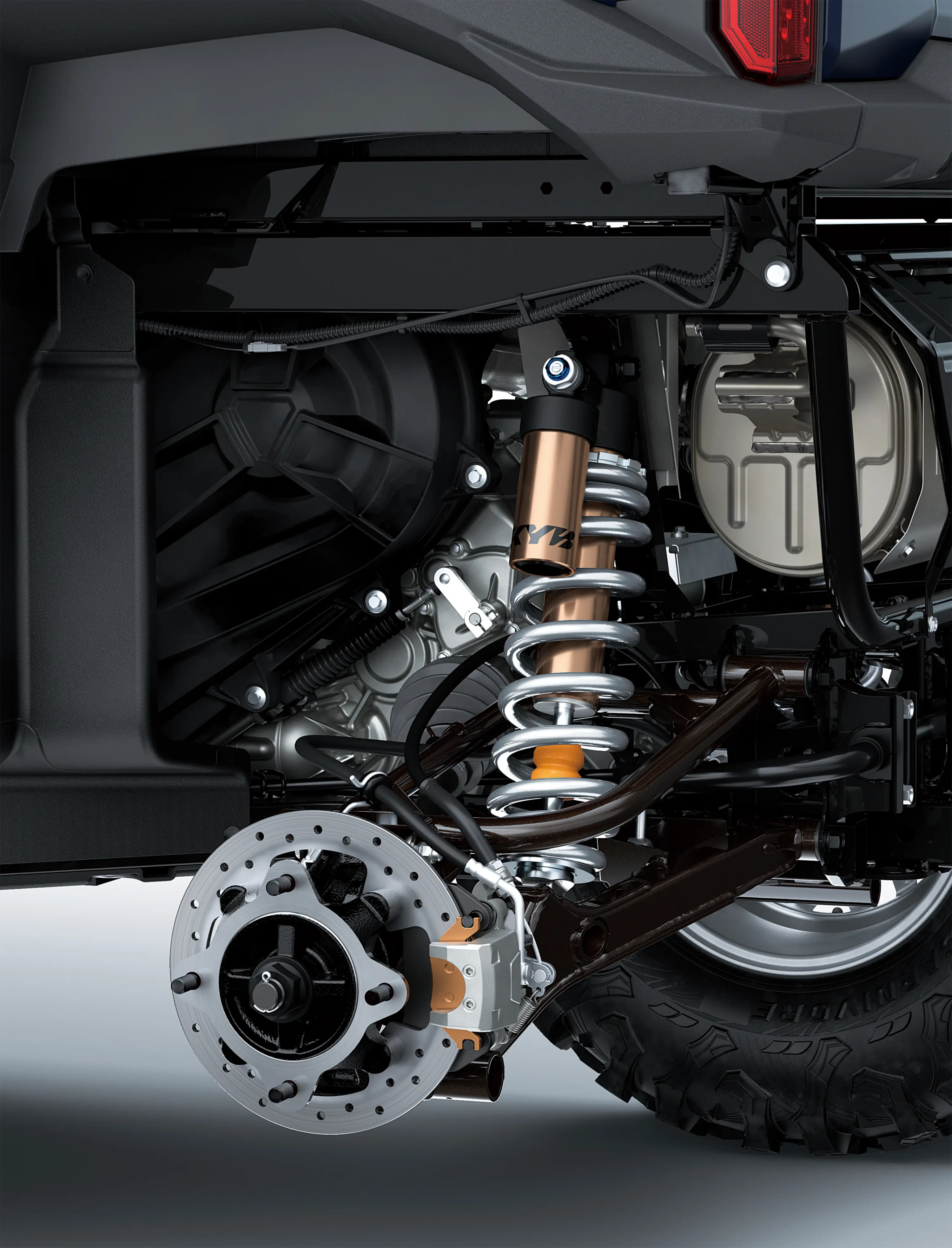 Another view of the suspension close-up on a side x side.