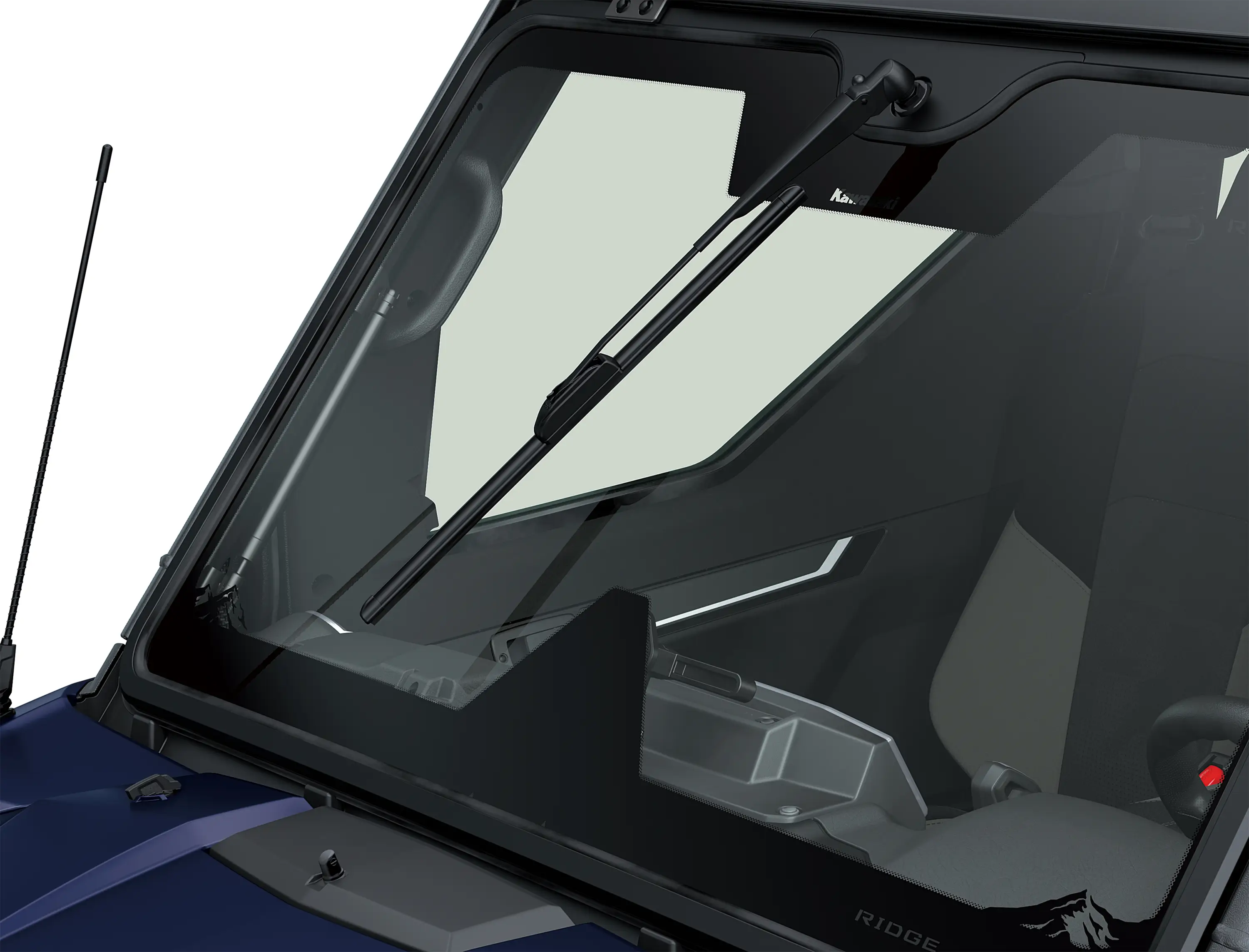 Wiper blade on a side x side windshield.