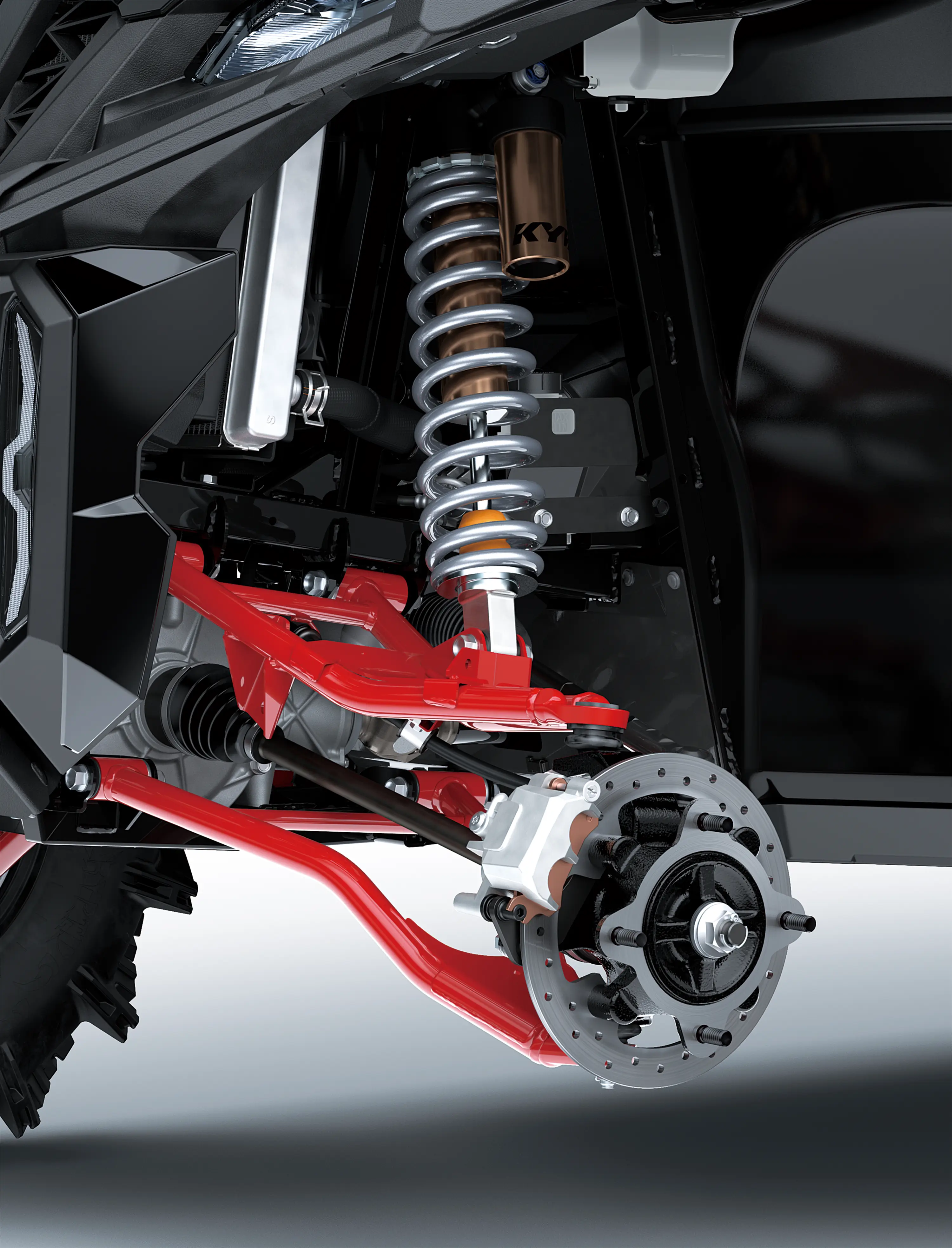Side x side suspension detail.