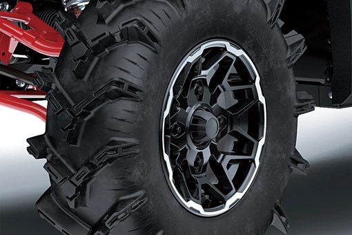 Close-up of side x side tire. opens in a new window