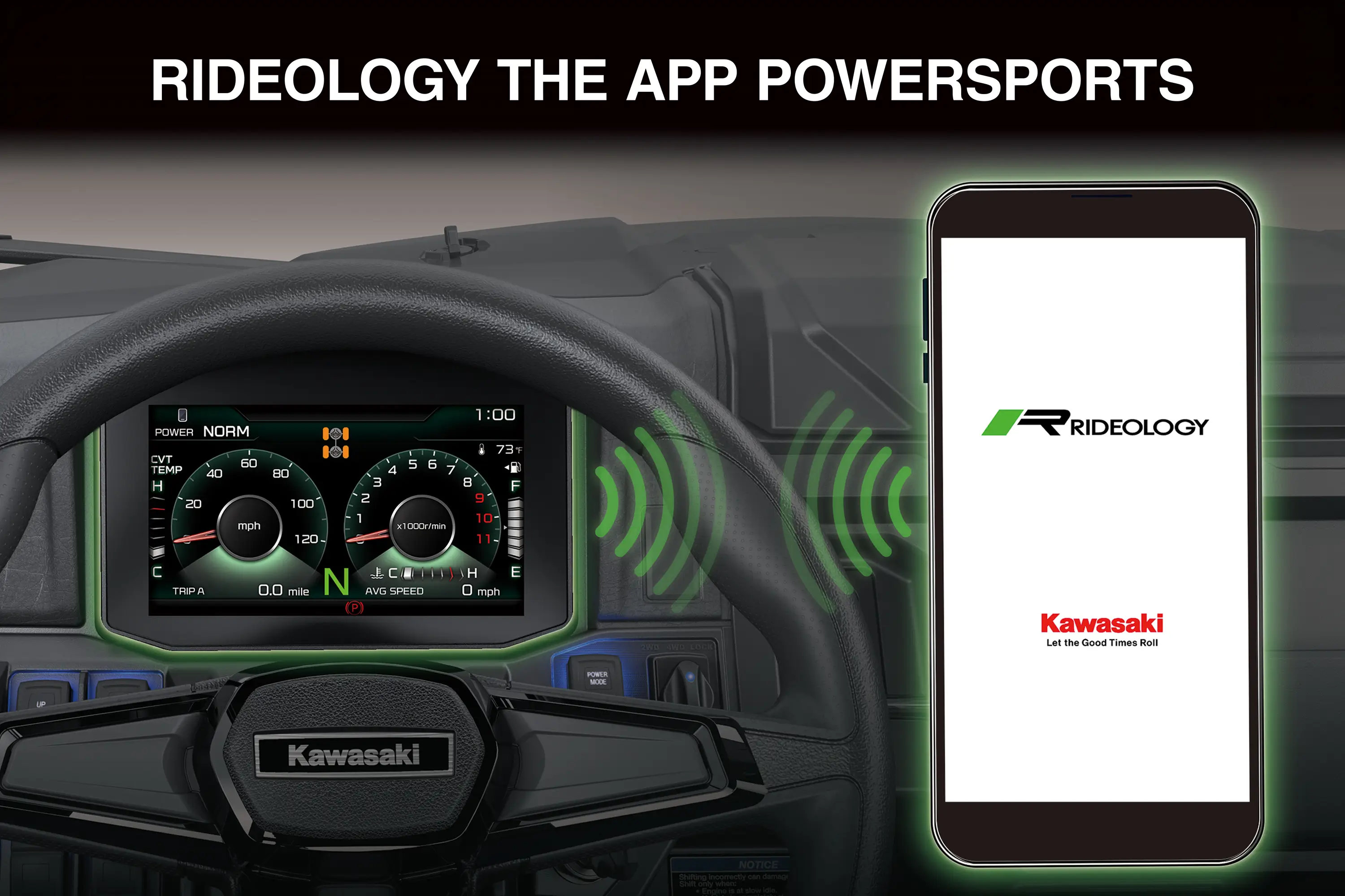 Graphic treatment of a side x side RIDEOLOGY THE APP POWERSPORTS.