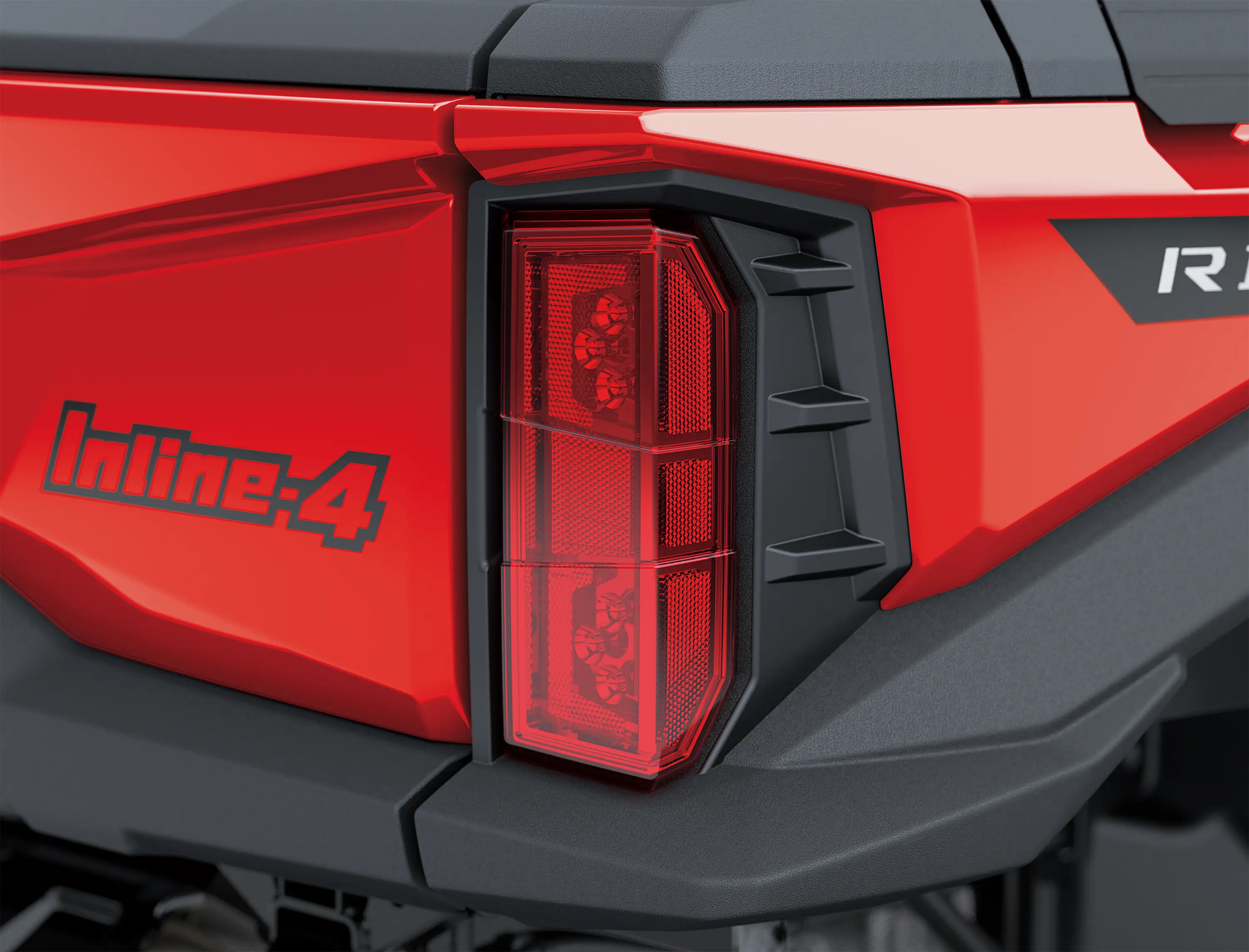 Rear taillight of a side x side.