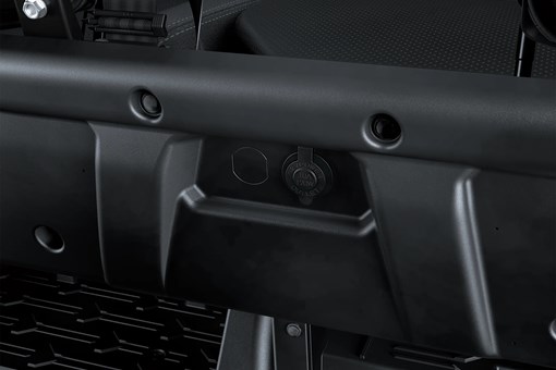 Close-up on a side x side interior charge ports. opens in a new window