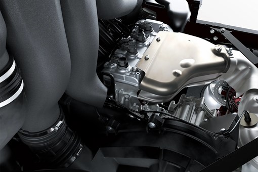 Close-up overall on a side x side engine. opens in a new window