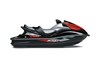 Side angle of a black and red Jet Ski with a white studio background.