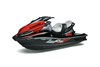 Front three-quarter of a black and red Jet Ski with a white studio background.