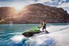 Person standing up on a Jet Ski. 