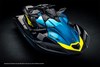 Three-quarter front angle of a personal watercraft staged in a black studio background.