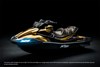 Profile angle of a personal watercraft displayed in a black studio background.