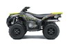 Side angle of an ATV with yellow accents staged in a white studio background.